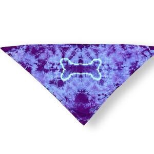 Handmade bandana hand crafted tie dye triangle purple bone